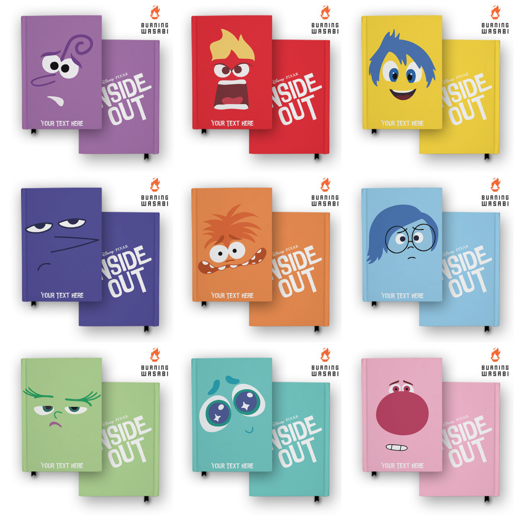 

Buku Catatan Notebook Inside Out Character Hardcover Custom Nama Diary Gift Agenda Burning Wasabi