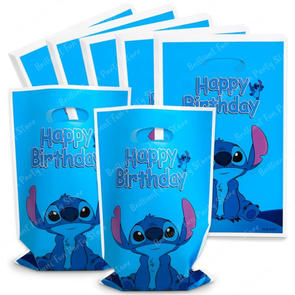 

10/20/30Pcs Disney Stitch Happy Birthday Party Gift Bags Cute Pink Angel Candy Box Baby Shower Supplies Kids Favors Gifts Toys