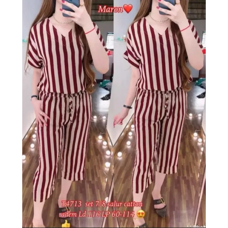 SETELAN MAMA ROSA/ SETELAN ANDIN SALUR TERLARIS JUMBO / SETELAN MOTIF SALUR BAJU PIAMA TERBARU 2025