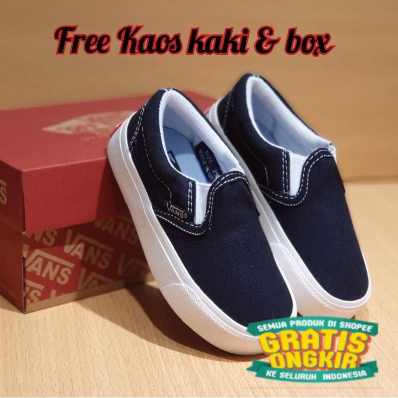 Sepatu Anak Slip On Vans Old Skool Og Black White Sepatu Anak Laki Laki Perempuan Premium/ Hijau sag