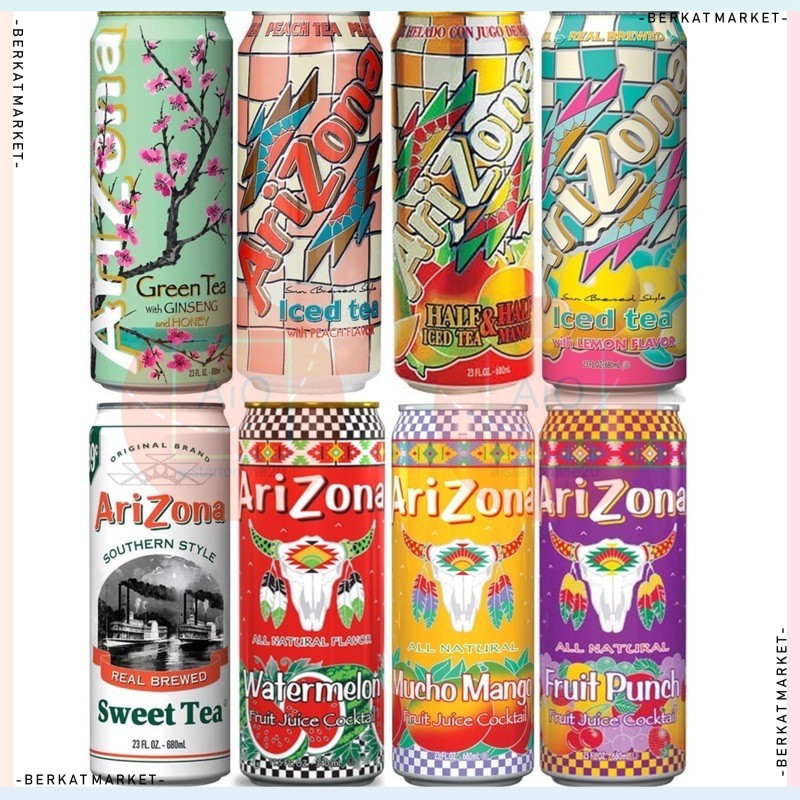 

Arizona Iced Tea Juice Cocktail All Natural Import USA - Lemon | Mango | Ginseng - 680ml