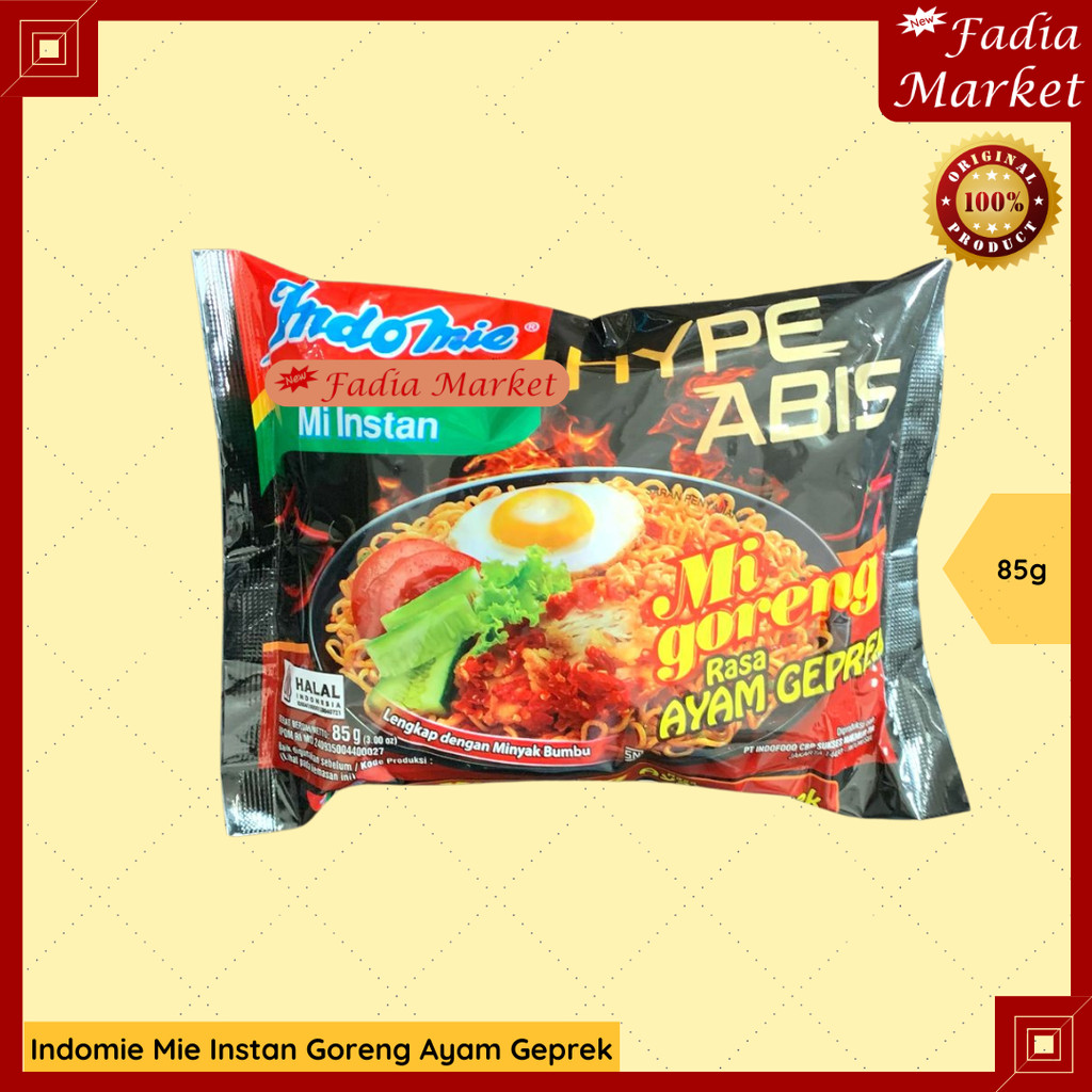 

Indomie Mie Instant Goreng Ayam Geprek Hype Abis 85g