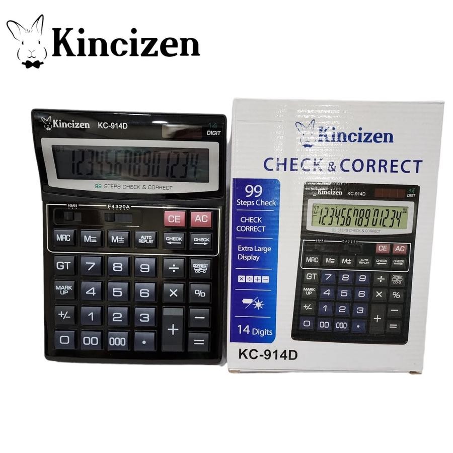 

KINCIZEN KC 914D Check Correct Kalkulator Cek Ulang - Calculator 14 Digit LCD Besar