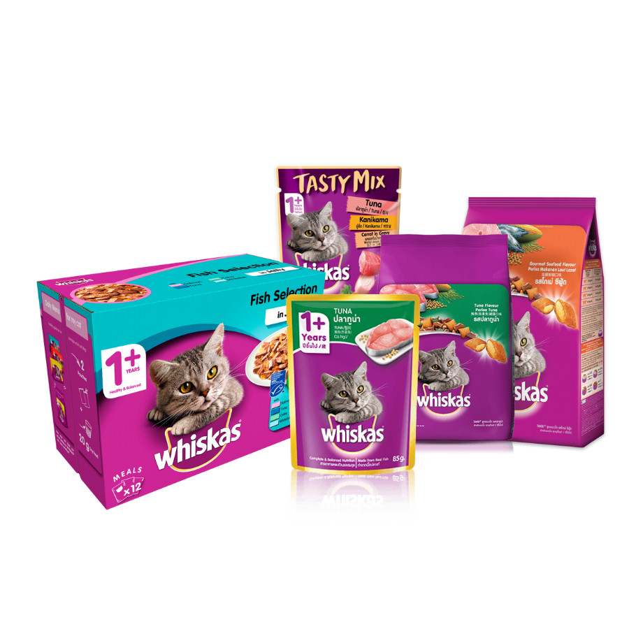 Whiskas Makanan Kucing Basah dan Kering 80gr 85gr 400gr 450gr 580gr 1.1kg
