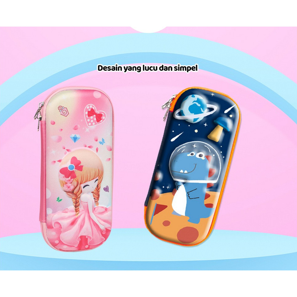 

TULSA Kotak Pensil 3D Karakter Timbul Pencil Case Anak Sekolah TK Anti Air
