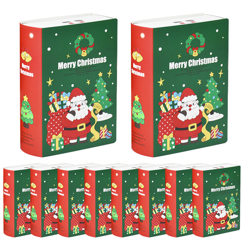 

3/5pcs Book Shape Christmas Candy Box Cartoon Santa Claus Cookie Gift Packaging Box 2024 Navidad Noel Party Decoration Supplies