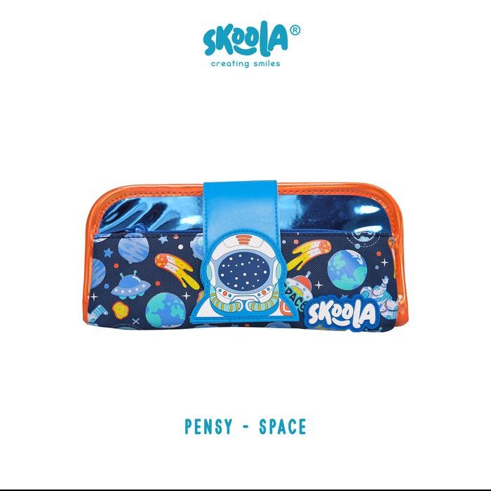 

[PROMO]New Skoola Tempat Pensil Lipat 3 Pencil Case Threefold Stationery Anak Laki - Laki Lucu Dinosaurus Astronot - Pensy - SPACE