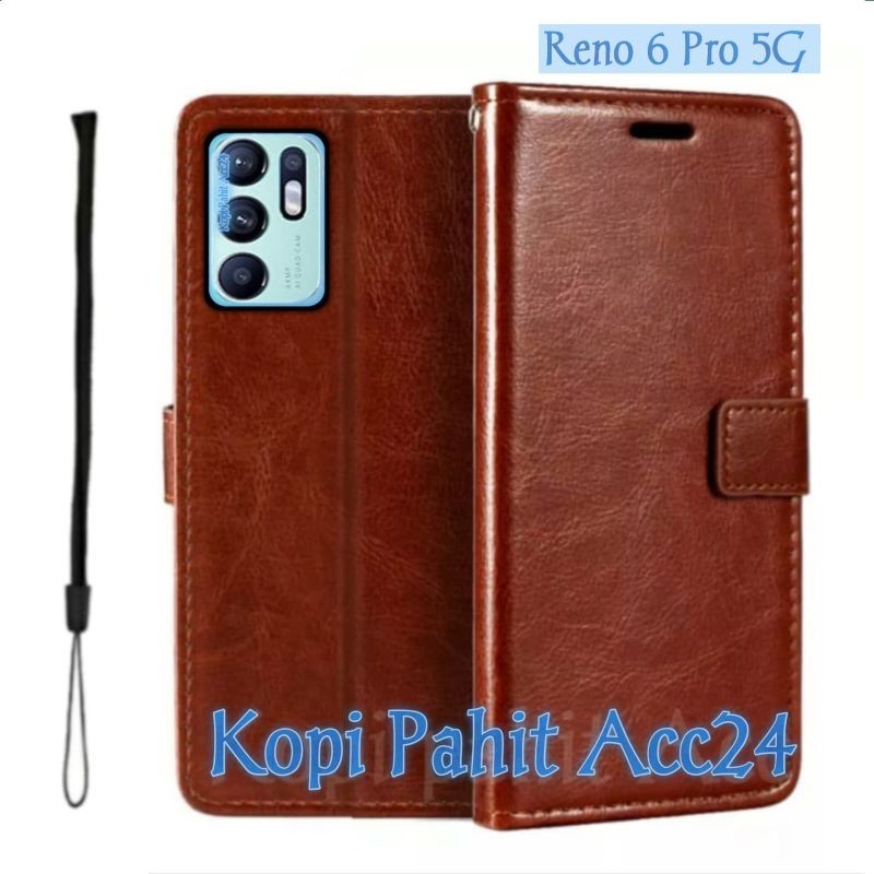 Case Untuk Hp Oppo Reno 6 Pro 5G Cph2249 Flip Cover Wallet Sarung Hp Casing Dompet Flip Magnet