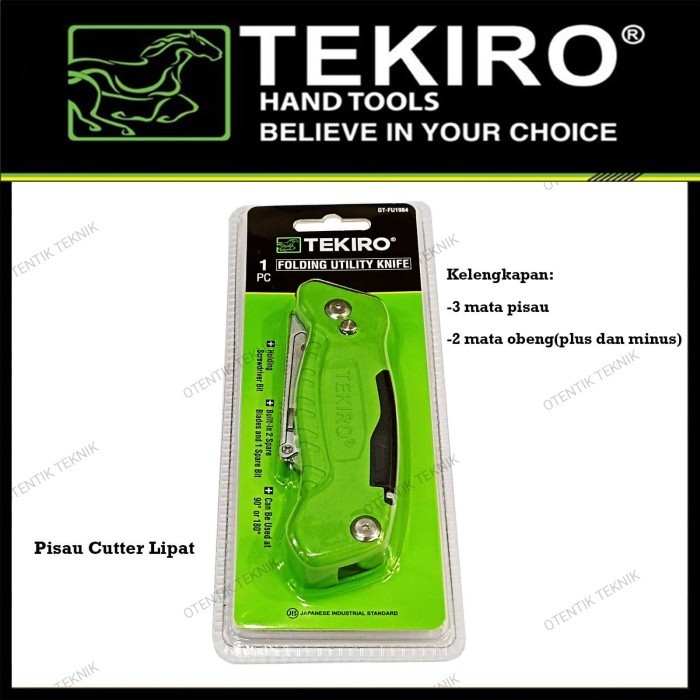 

TEKIRO PISAU SAKU LIPAT - CUTTER LIPAT MULTIFUNGSI - ALAT POTONG DENGAN OBENG SERBAGUNA - FOLDING UTILITY KNIFE ASLI