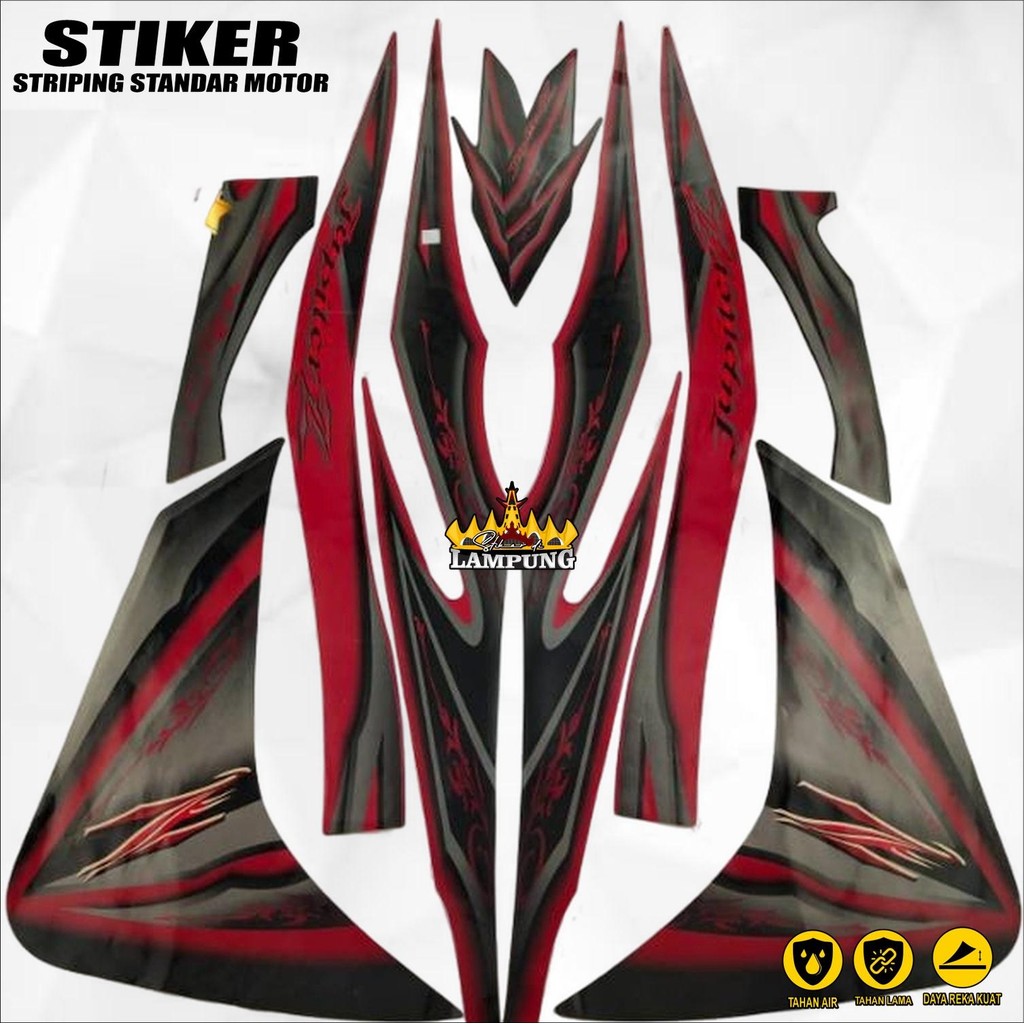 Stiker Striping Motor Jupiter Z Robot 2010 Merah Sticker Lis Body Standar