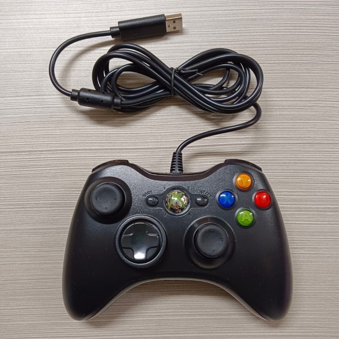 RA57 Microsoft Stik Stick XBOX 360 Wired PC OP Ori Pabrik - XBOX 360 HITAM, TANPA BOX