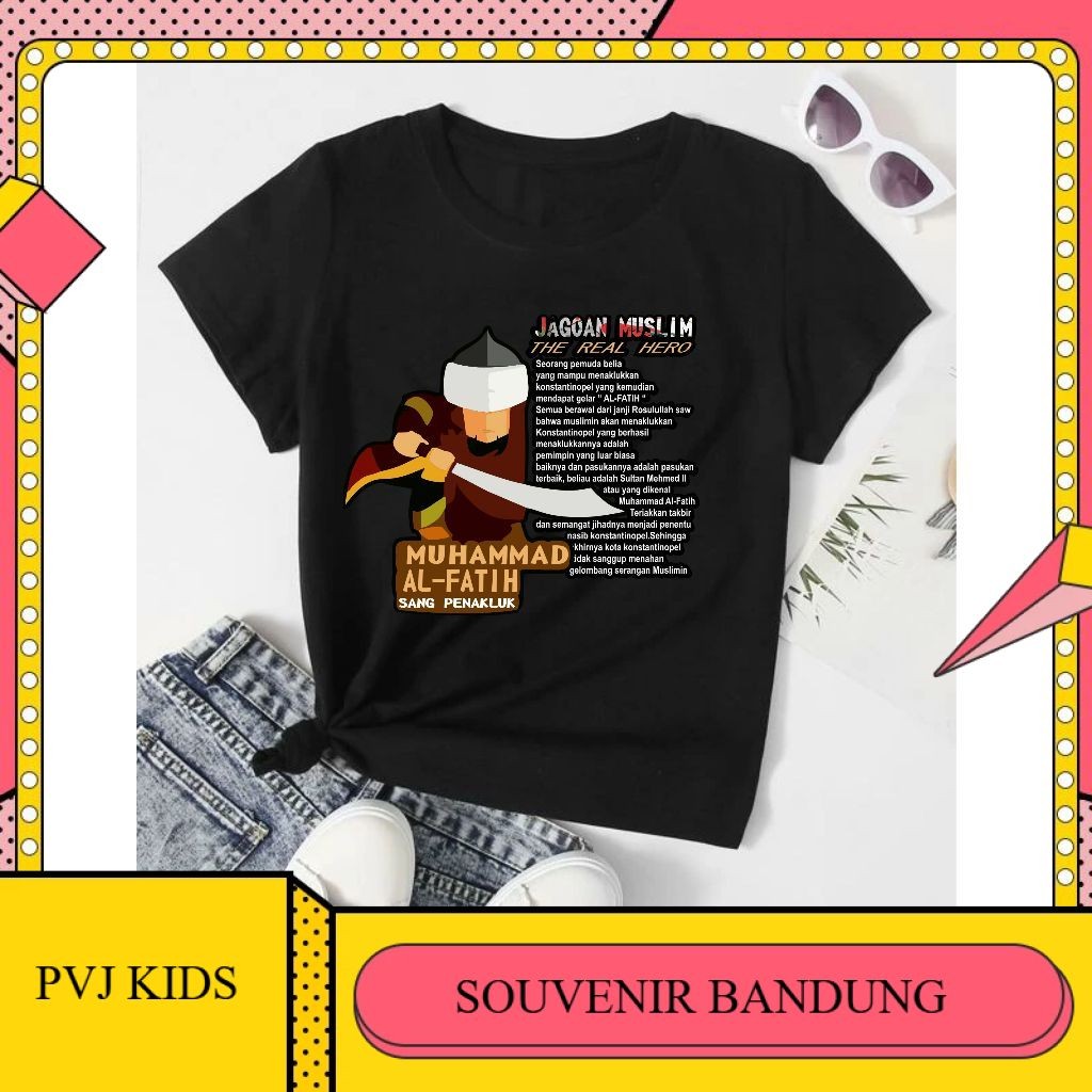 SB Kaos Tshirt Anak Muhammad AL Fatih Motif Muslim Islami Keren Unisex Usia 1-10 Thn Fashion Kids 05