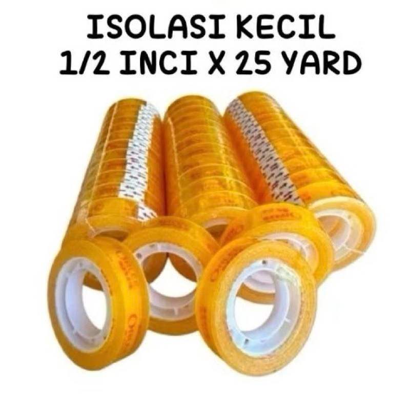

Isolasi Kecil 1/2 Inci x 25 Yard Tape Selotip Solasi Lem Kuat Lakban Kecil