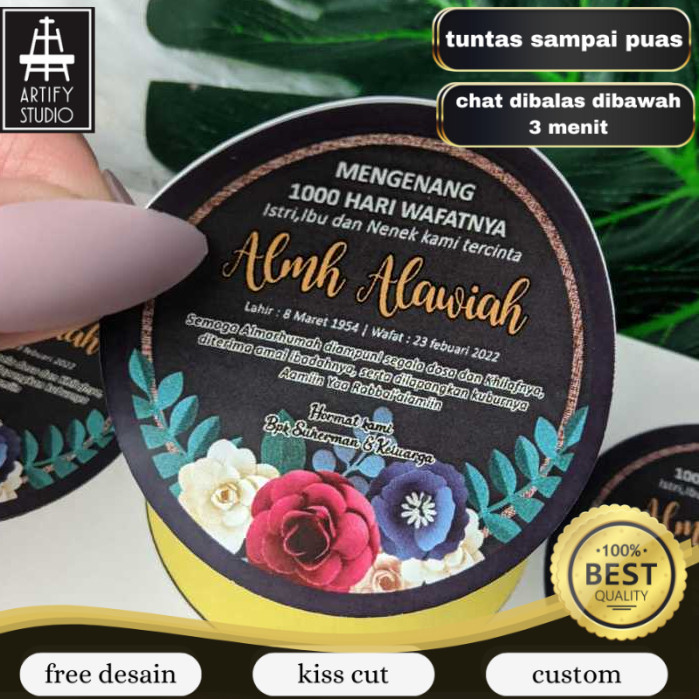 Artify Stiker Tahlil Tahlinan Pengajian Sticker Mengenang Wafatnya 40 100 1000 Hari Untuk Kotak Nasi