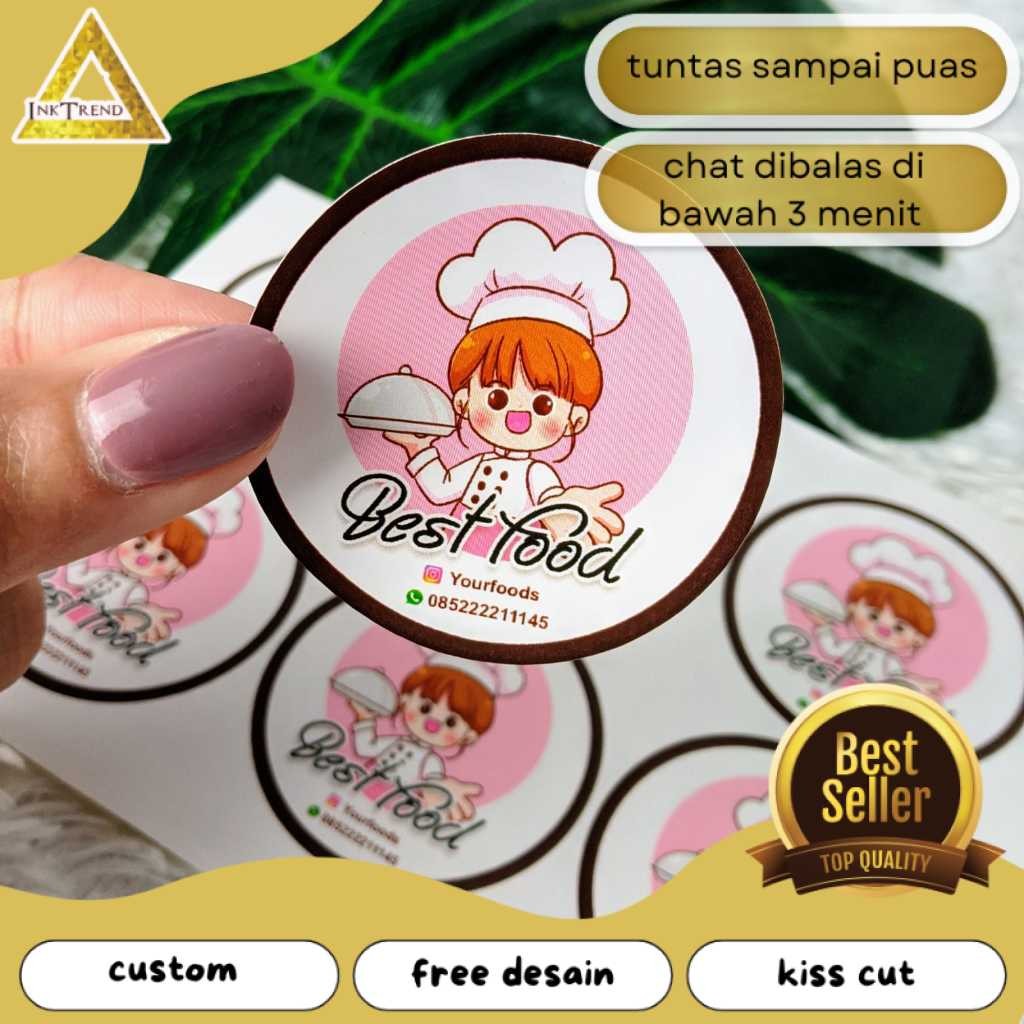 

INKA SBC 8-15 Cetak Stiker Bulat Logo Olshop Custom Sticker Label Makanan Free Desain Print