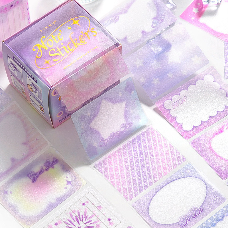 

120sheets Dream Flashing Pull-Out Sticky Notes Kawaii Stationery Office Accessories Memo Pad Scratch Paper Aesthetic Stationery