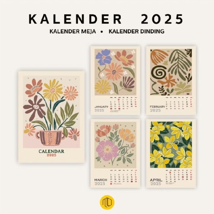 

ANDM Kalender Meja 2025 Motif Bunga Aesthetic A5 - Meja