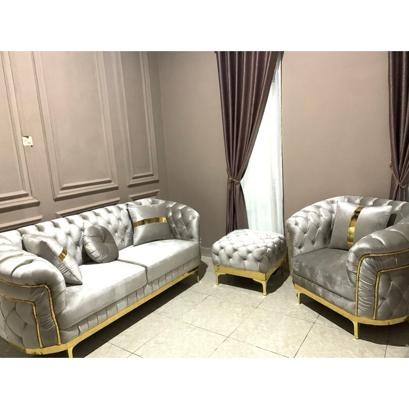 Sofa Gemoy / Sofa Foxy Mengkilap Ivory SOFA RUANG TAMU INTERIOR RUMAH GIGH QUALITY MEDAN HANDMADE MA