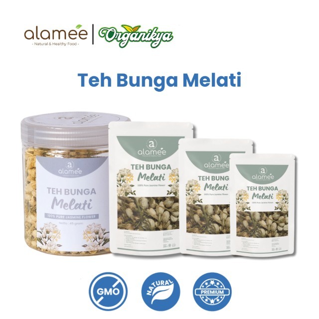

ALAMEE Teh Bunga Jasmine Tea Flower Melati Organik Jasmin Herbal Kering Dried Siap Seduh Minum organikya