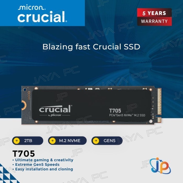 Micron Crucial SSD T705 M.2 Pcie Gen5 Nvme 4TB - SSD M2 4 TB