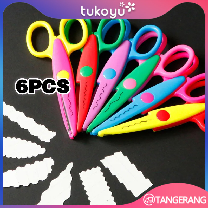 

6Pcs Gunting Zigzag/Gunting Kado Gelombang/Gunting Prakarya Gerigi