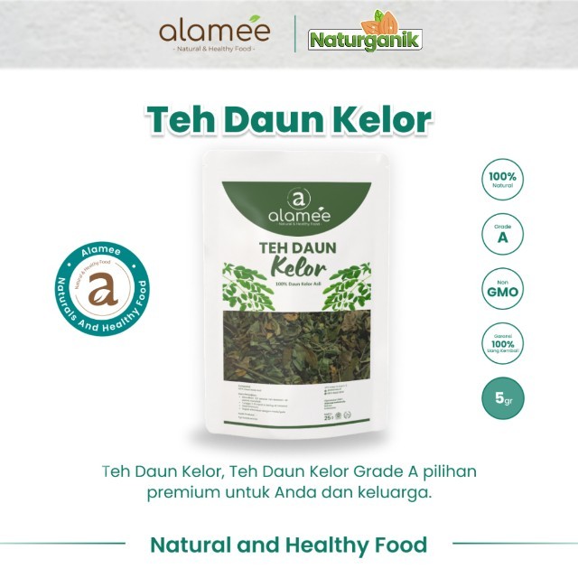 

ALAMEE Teh Kelor Daun Herbal Alami Moringa Tea Flower Asli Kering Organik Premium 5gr Naturganik