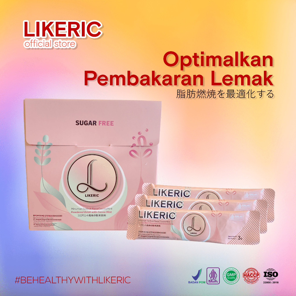 Cocoa Mint LIKERIC - Minuman Serbuk Rasa Cocoa Mint Minuman Pembakar Lemak Membantu Mencapai Berat I
