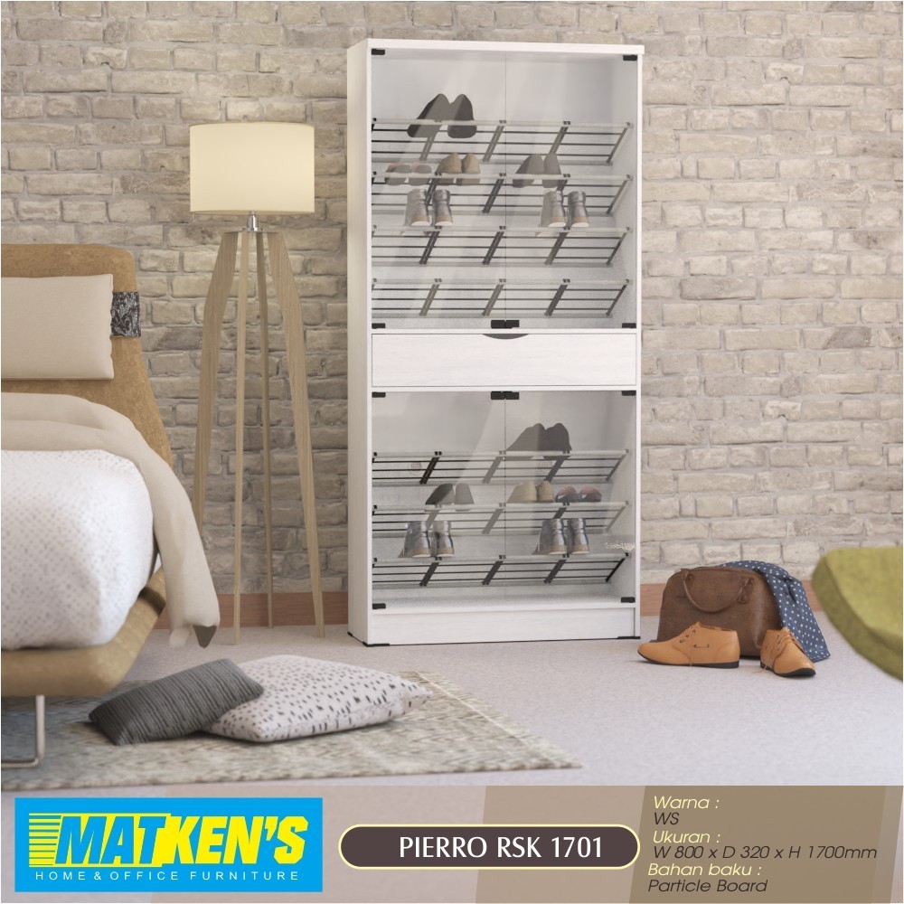 Trenz Furniture - Rak Sepatu Kaca 1701 Matkens PIERRO