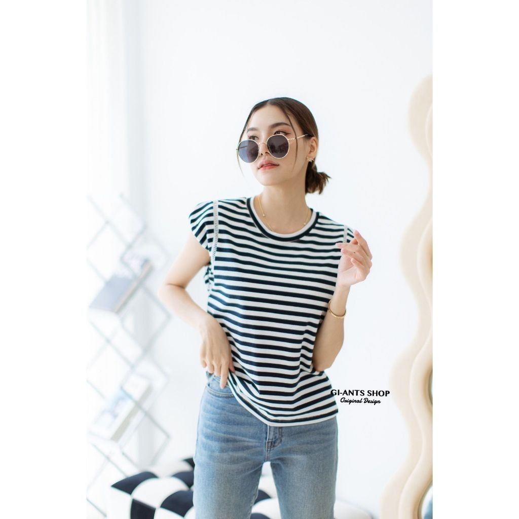 (HELLOCLOTHING) ATASAN GIANTS BASIC GB 916 ATASAN MOTIF GARIS TANKTOP IMPORT BANGKOK