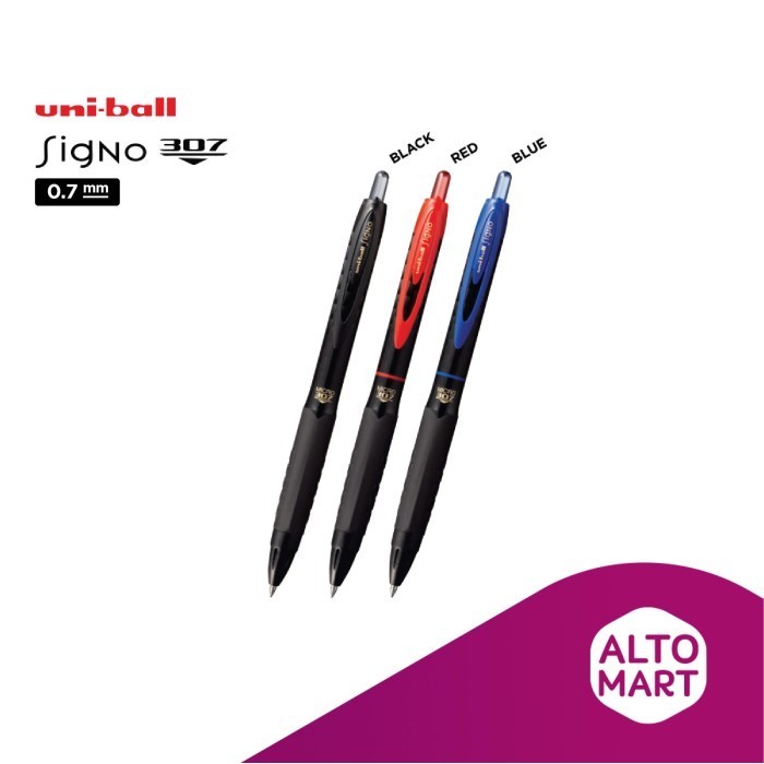 

Uni Ball Signo 307 UMN-307 Gel Pen 0.38 0.5 0.7 mm Pulpen Uniball - 0.38 mm, BLACK