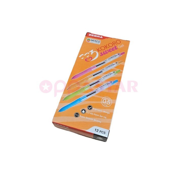 

Pen Pulpen Gel Kokoro Sweet Gel Tinta Hitam 0.5 Zebra 1 Box Isi 12 Pcs