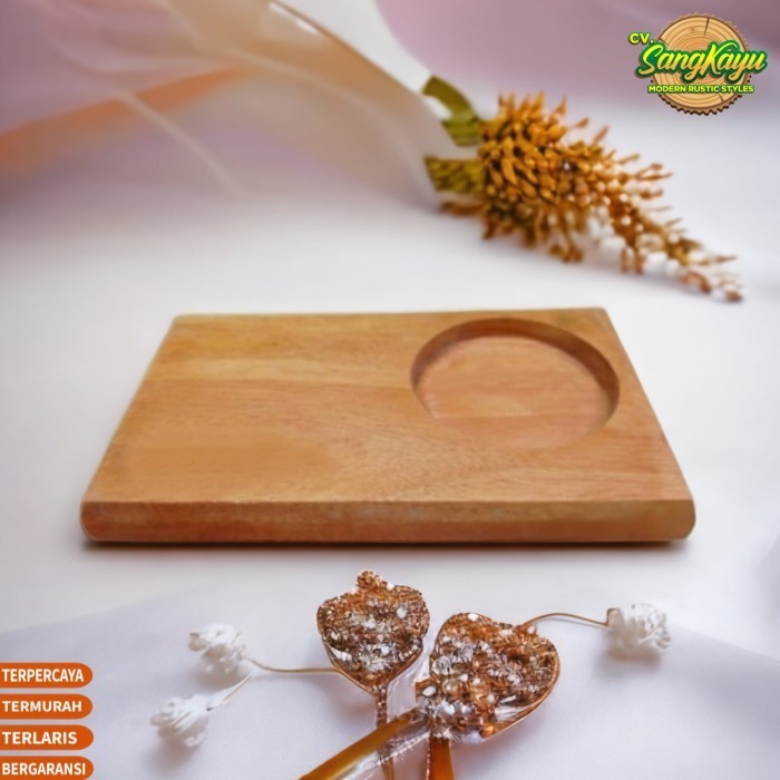 Wooden Tray ~ Coaster 20x12cm tatakan nampan kayu wooden serving tray - 18 x 12 cm
