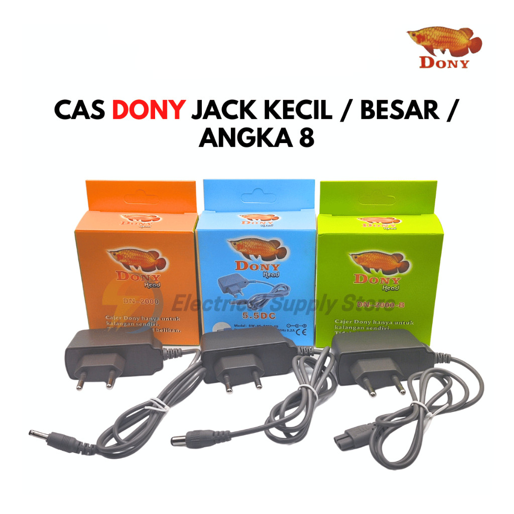 CAS CASAN SENTER CHARGER SENTER KEPALA DONY ORIGINAL DN-2000 JACK KECIL / BESAR / ANGKA 8 DUA LUBANG