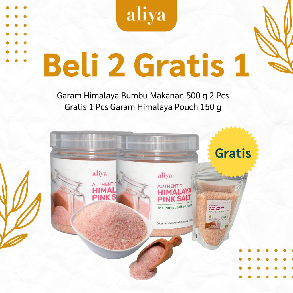 

Aliya - Aliya - Garam Himalaya Bumbu Makanan 500g (2pcs) Free 1pcs Garam Himalaya Pouch 150g