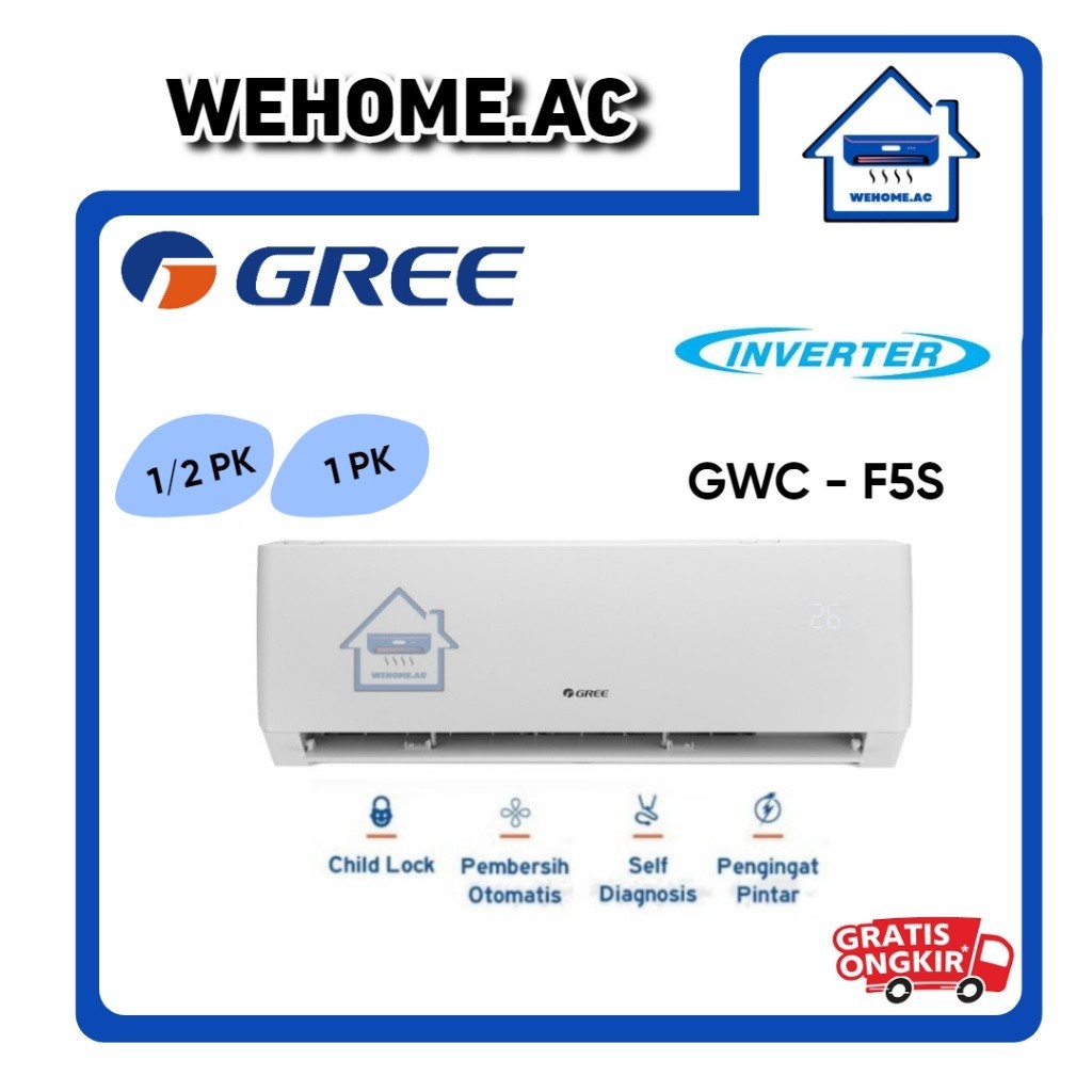 Ac Gree Inverter GWC-F5S AC Gree 1/2 PK / AC Gree 1 PK Inverter