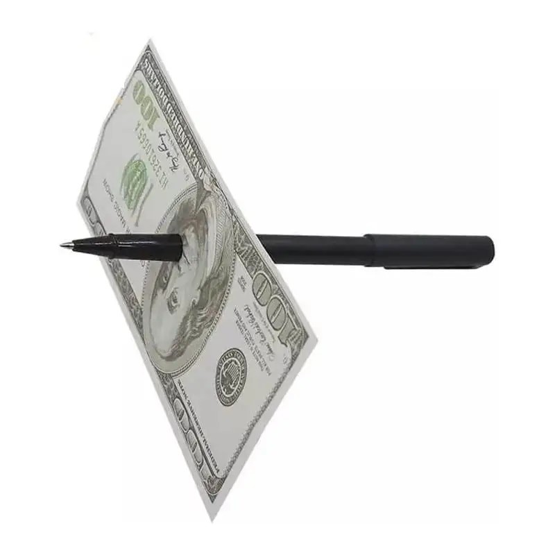 

Magic Pen Mystery Trick Pen Penetration Pen The Classic Pen Through a Dollar Magic Prop Gift for Magic Beginner Adult Kids Teens