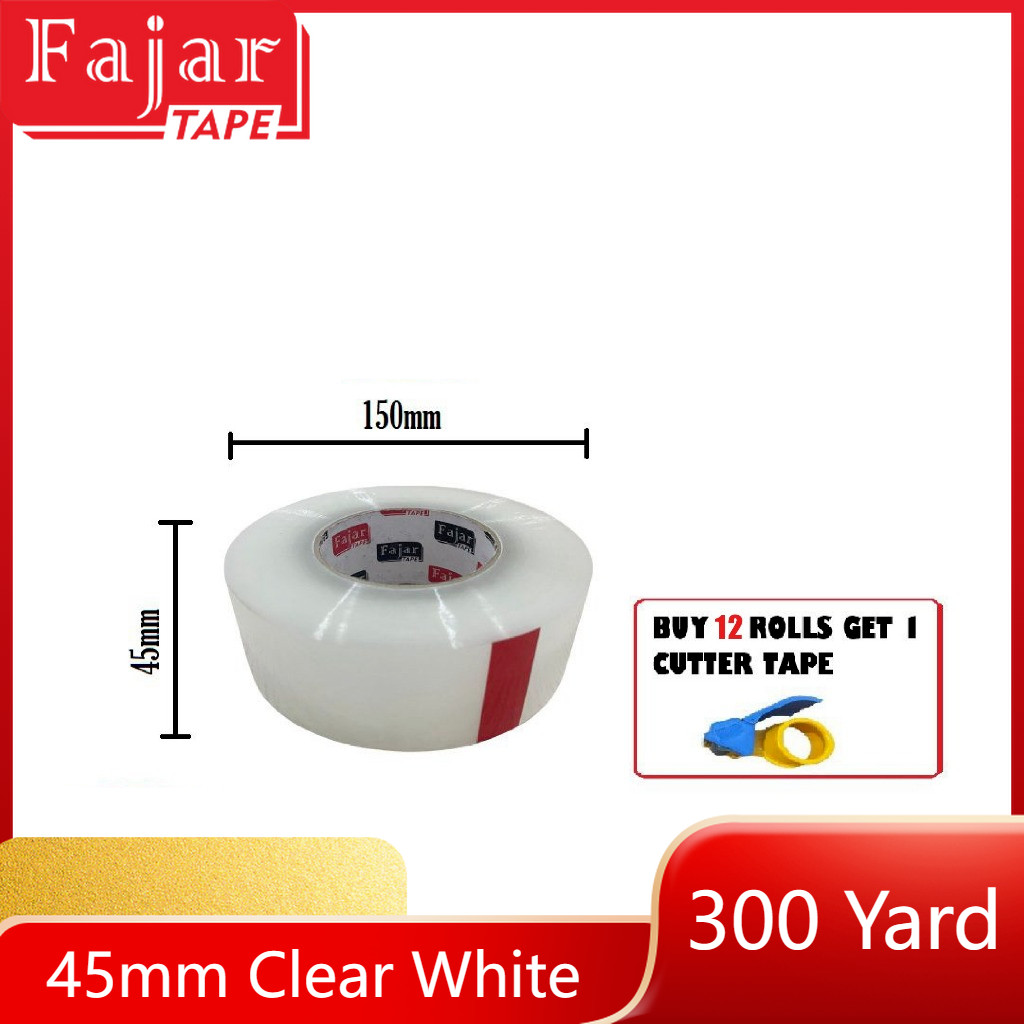 

Lakban Jumbo/ Lakban Bening/ Super White / 45mm* 300 Yard (Full Meter)