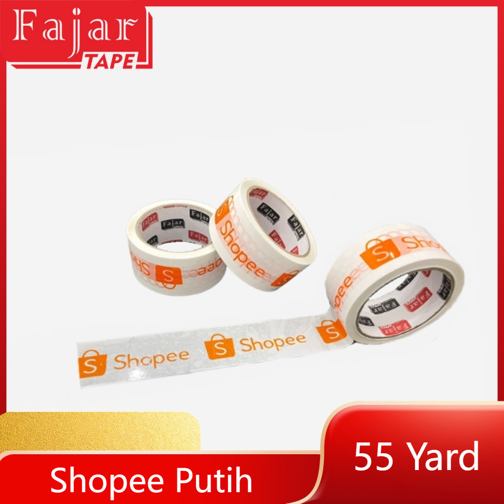 

Lakban Online SP / Lakban Printing / White / Putih / 45mm x 55 Yard (Full Meter)