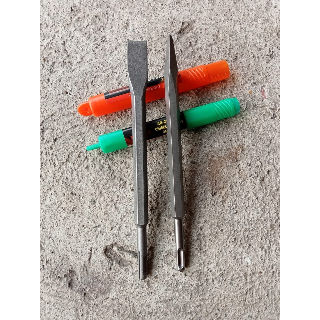 LAGI PROMOMata Bor Tembok Beton Panjang 250mm SDS Plus Mata Bor Bobok Pahat Tembok Beton Point Flat 