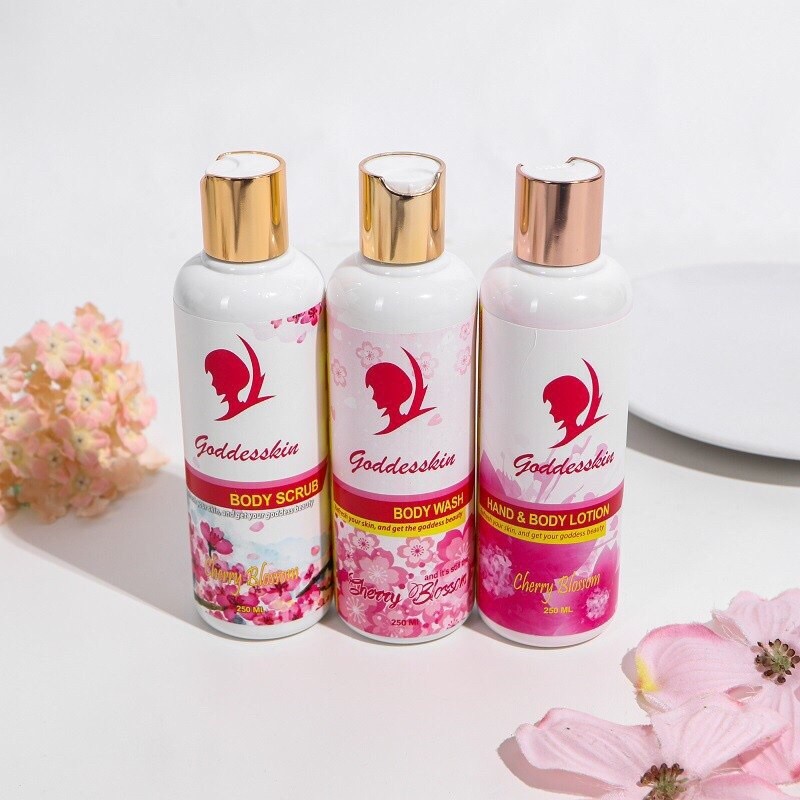 Goddesskin by Athena - Paket Trio Body Care 250ml (Body Scrub, Body Wash & Body Lotion)