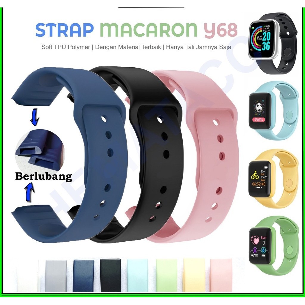 Strap Smartwatch Y68 D20 116 PLus  D13 Vyatta Fitme Alpha Prime Siliko