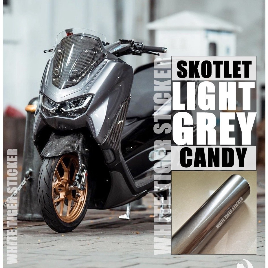SKOTLET STIKER MOTOR GREY METALIK CANDY SCOTLITE LIGHT GREY METALIK CANDY SKOTLET ABU GREY CANDY SCO