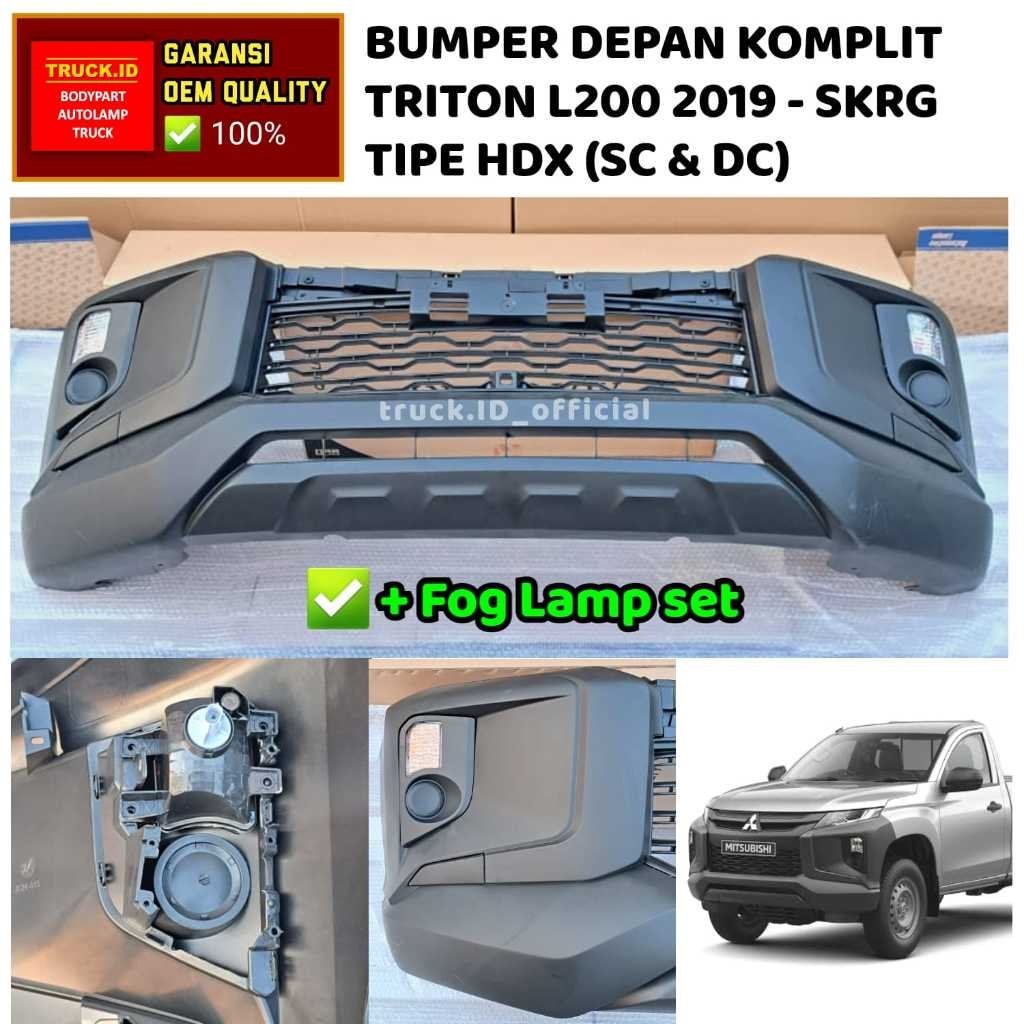 BEMPER BUMPER DEPAN TRITON 2019 2020 2021 2022 2023 (HDX/GLX) + FOG LAMP
