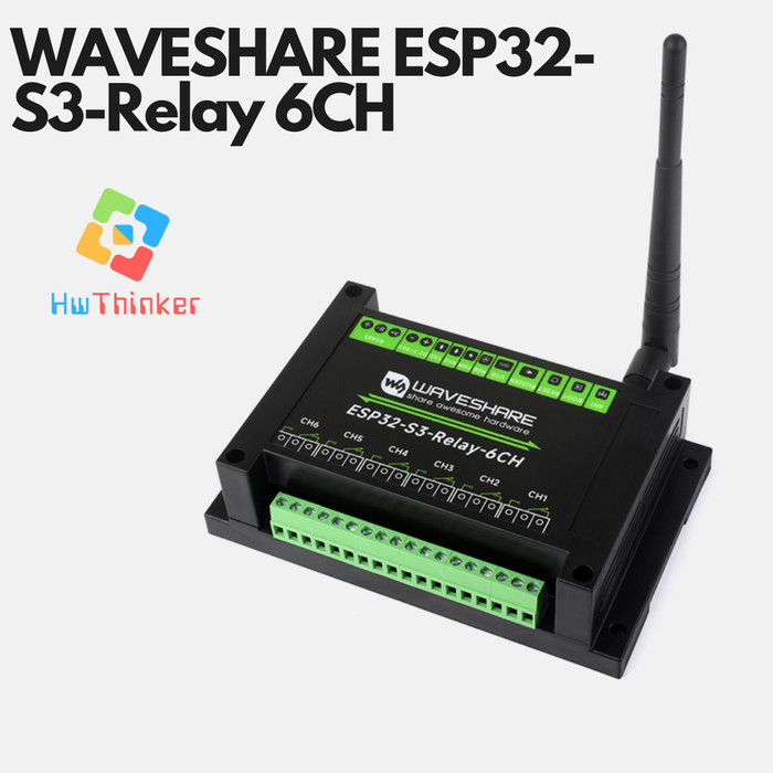 Waveshare Industrial Control 6Ch 6 Ch 6-Channel ESP32-S3 ESP32S3 WiFi Relay Module Supports WiFi Blu