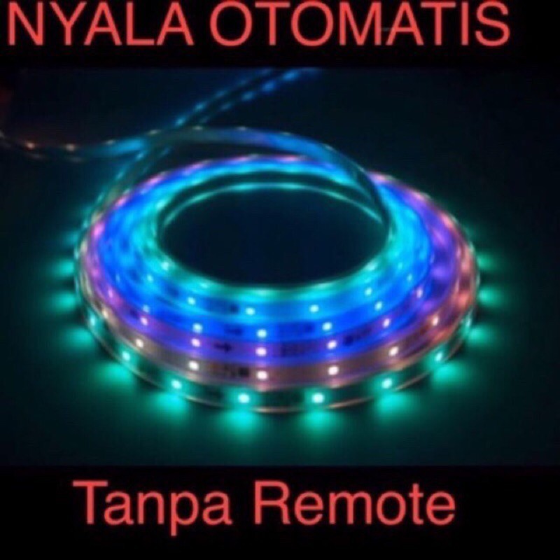 LAMPU STRIP RGB 5050 WARNA WARNI RUNNING NYALA OTOMATIS SET + ADAPTOR 4.5METER (TANPA REMOTE) TIKTOK