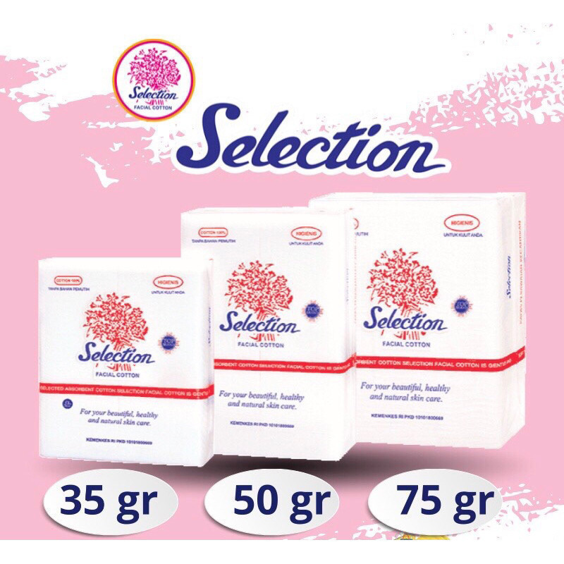 Kapas Selection Facial Cotton 75g / 50g / 35g / Tanjung_Pharma