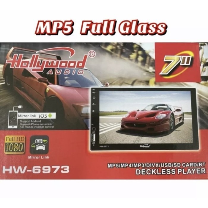 Head Unit Double Din 7 Inch Deckless Hollywood HW 6973 Mirrorlink MP5