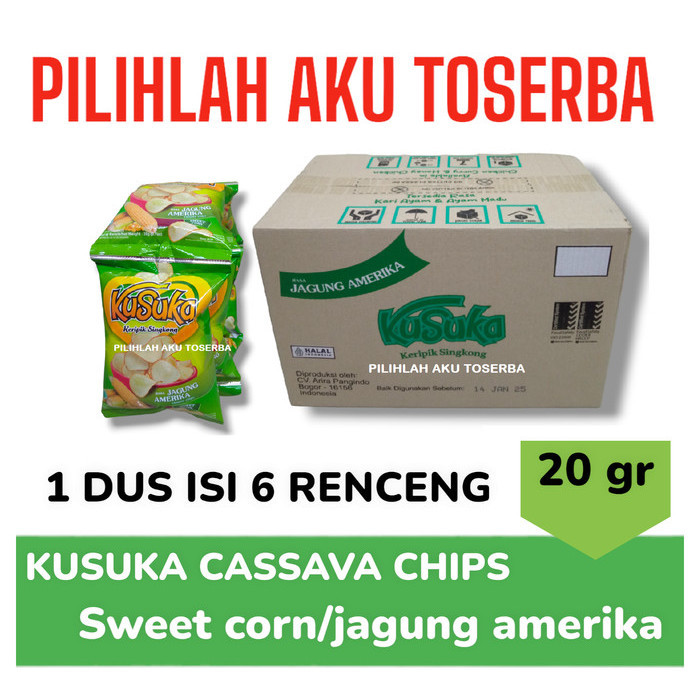 

KUSUKA Keripik Singkong JAGUNG AMERIKA RENCENG - ( HARGA 1 DUS )