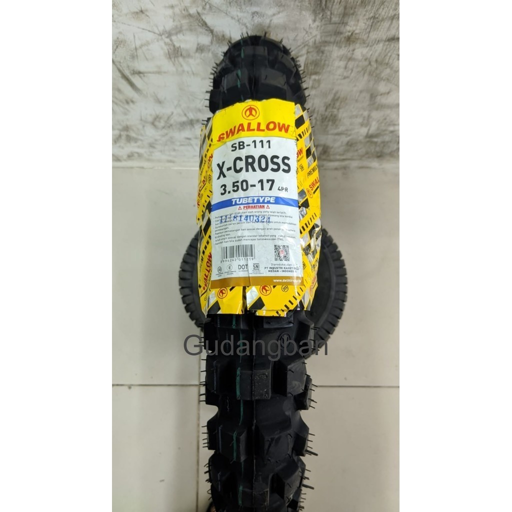 Diskon Swallow X-Cross Sb111 350 - 17 Sb-111 3.50-17 Ban Luar Motor Trail Cross Ring 17