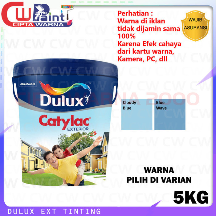 Dulux Catylac Tinting Cat Tembok Dinding Exterior Biru Blue Ungu 5 Kg
